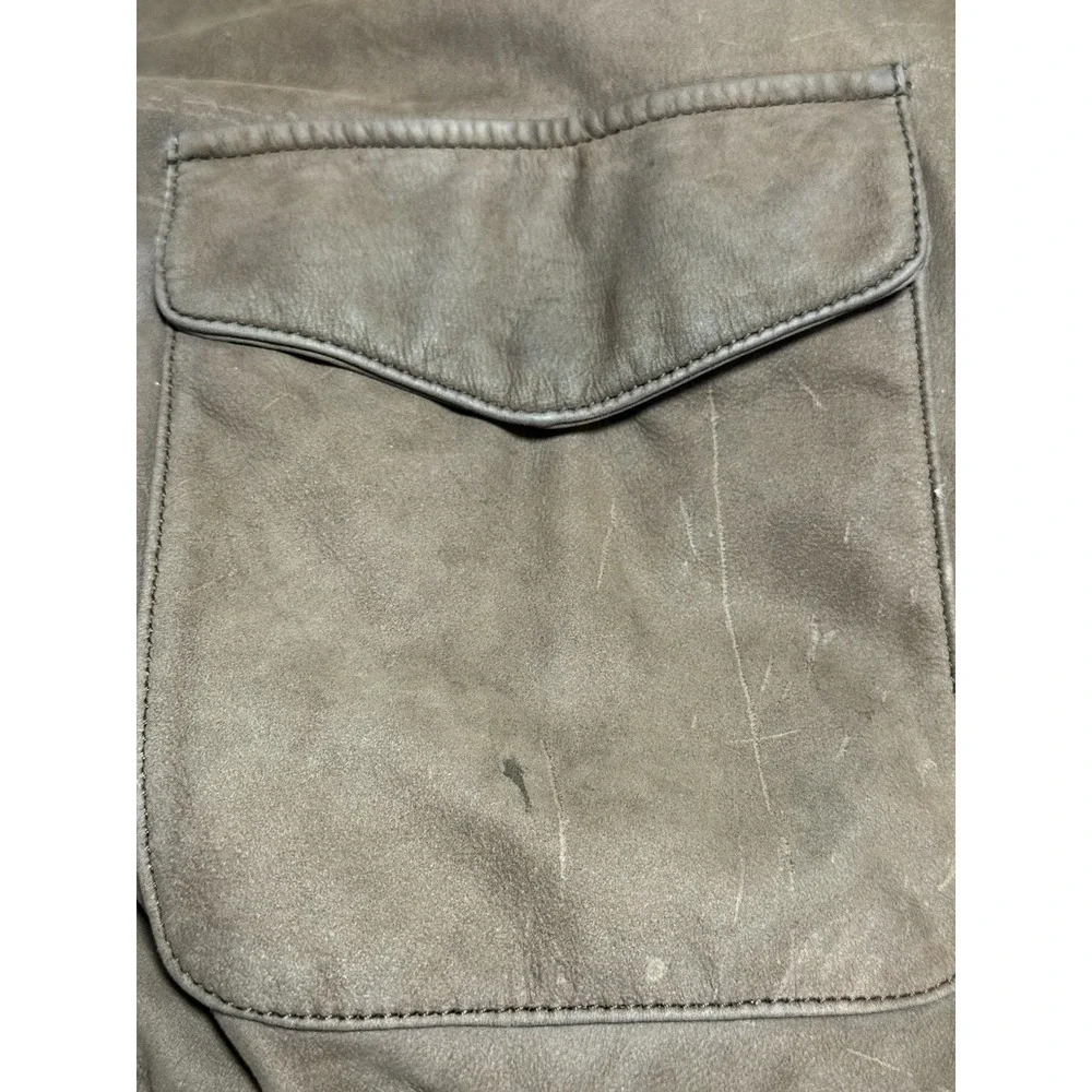G-III‎ Dark Brown Leather Bomber Jacket Suede-like SZ Medium Aviator - Picture 8 of 10